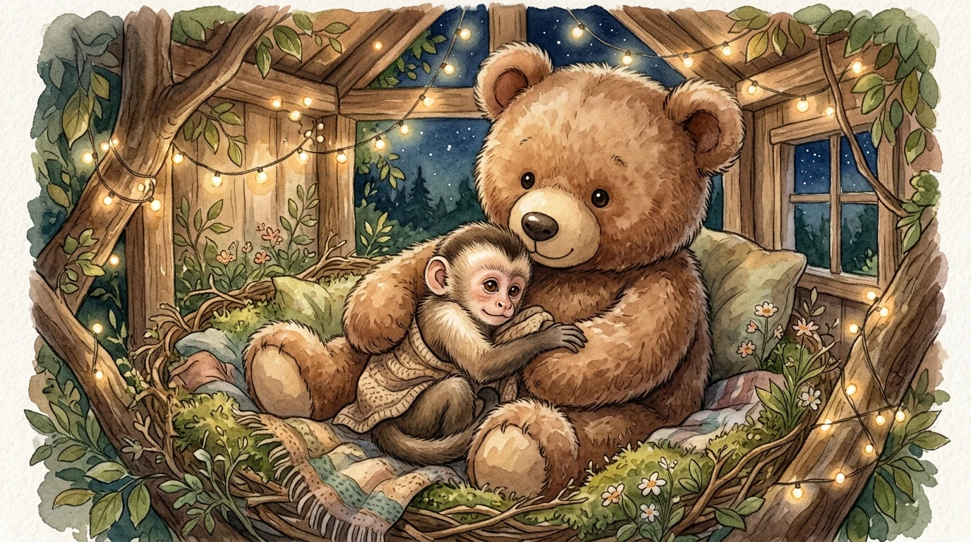 Příběh o malém opičákovi a kouzelném plyšovém medvědovi: Pohádka o věrném přátelství